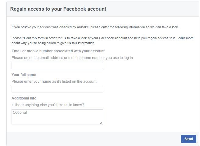 How to recover disabled Facebook Account