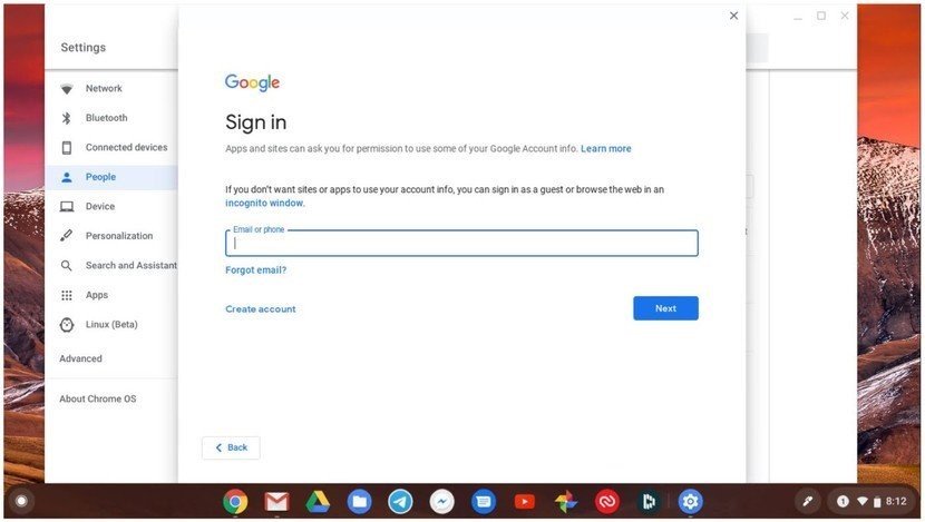 google chrome sign in manage people